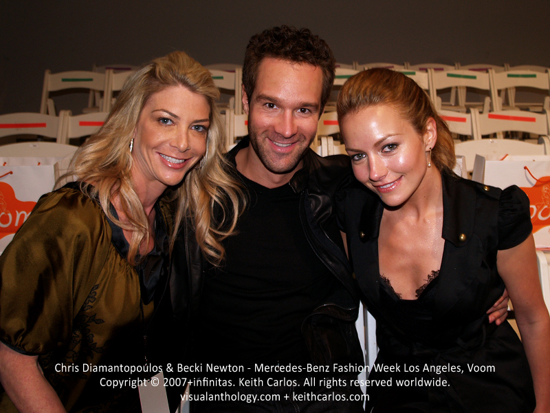 Becki Newton & Chris Diamantopoulos - Mercedes-Benz Fashion Week Los Angeles